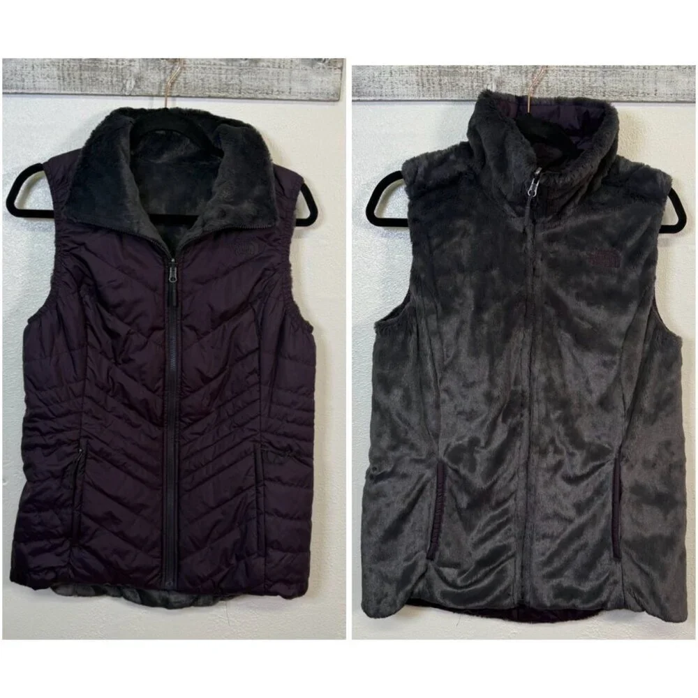The North Face Mossbud Reversible Faux Fur Lined Vest Medium Purple Athleisure - Picture 1 of 15